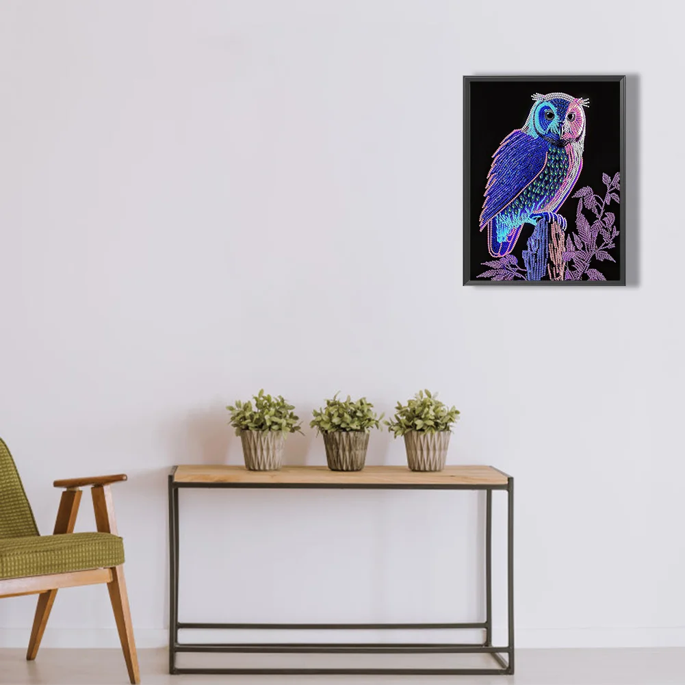 Diamond Painting - Partial Special Shaped Drill - Owl(Canvas|30*40cm)