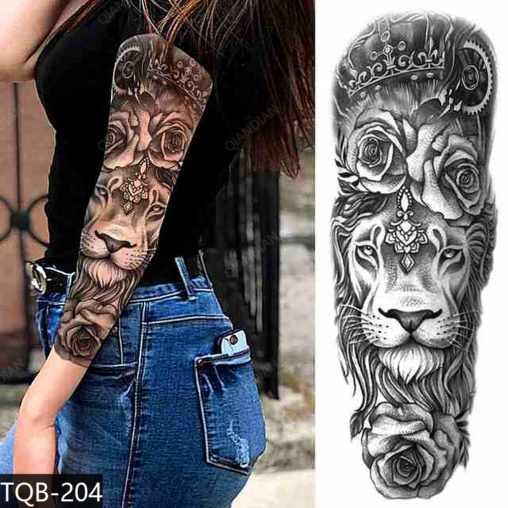 Sdrawing Women Waterproof Temporary Tattoos Stickers Thighs Cool Hipster Skull Mermaid