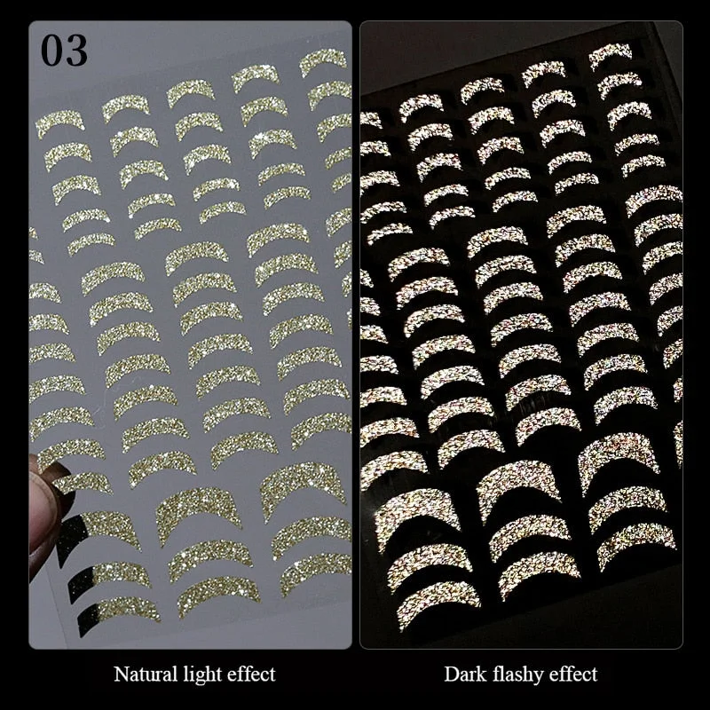 3D Stickers Bendable Gold Silver Lines Striping Tape Sticker Black White Lines Geometry Slider Decals For Manicures Decor