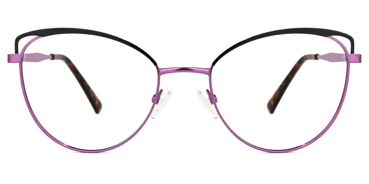 Baade Lila-Schwarz Cateye Brille Lila-Schwarz