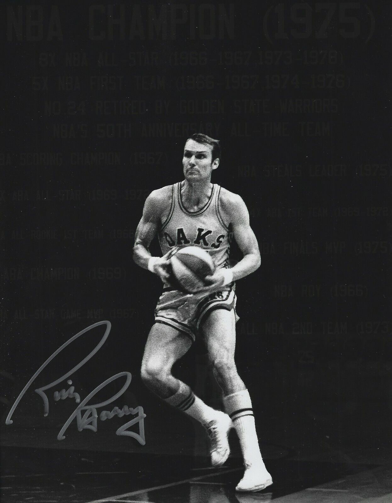 Signed 8x10 RICK BARRY Oakland Oaks Autographed Photo Poster painting - w/COA