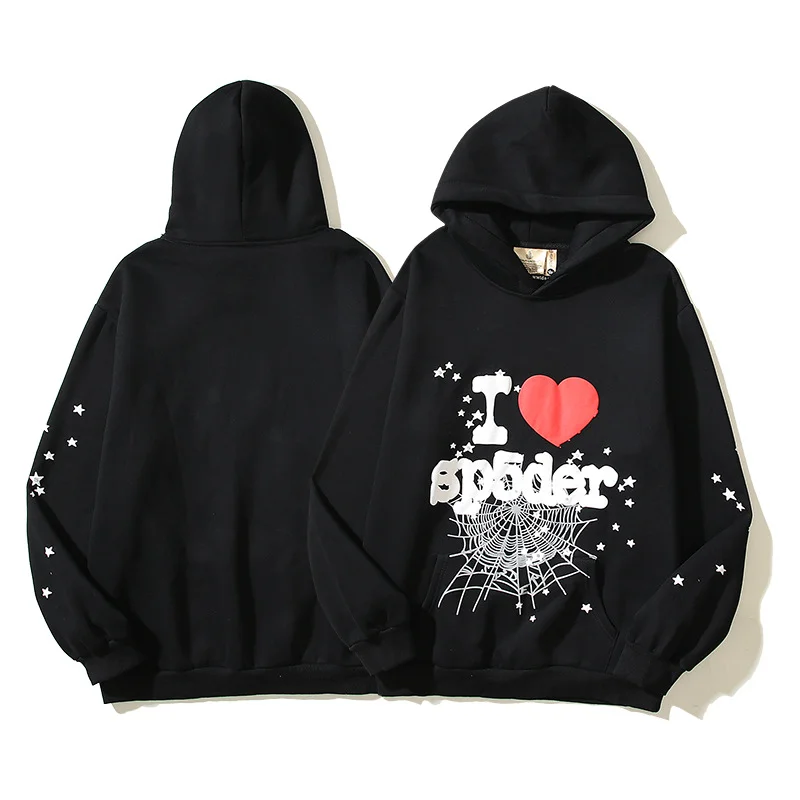 Sp5der Spider Loose Teen Couple Pullover Plush Hooded Casual Sweater