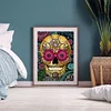 (5 Sizes) Flower Skull-Full Square Diamond Painting