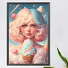 Diamond Painting -DIY Round Partial AB Drill Ice Cream Girl(45x65cm)