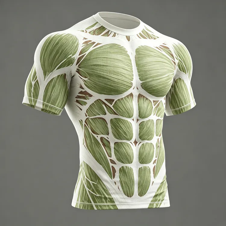 Men's Muscle Line Art Casual Short-sleeved T-shirt