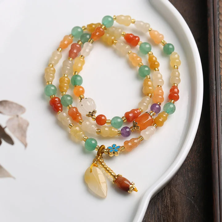 Gourd Wealth Golden Silk Jade Bracelet