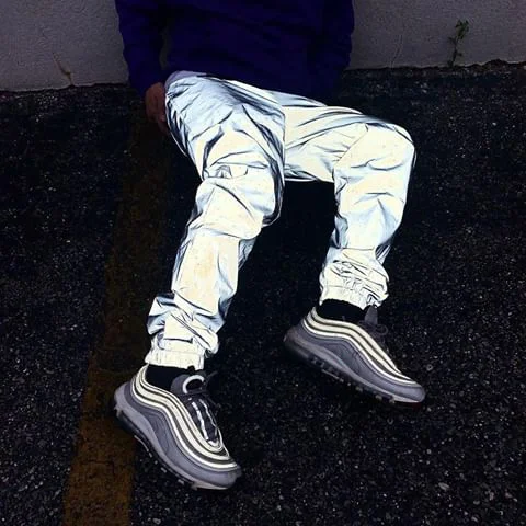 Project - S Anti Paparazzi Silver Reflective Casual Jogger Pants Techwear Shop