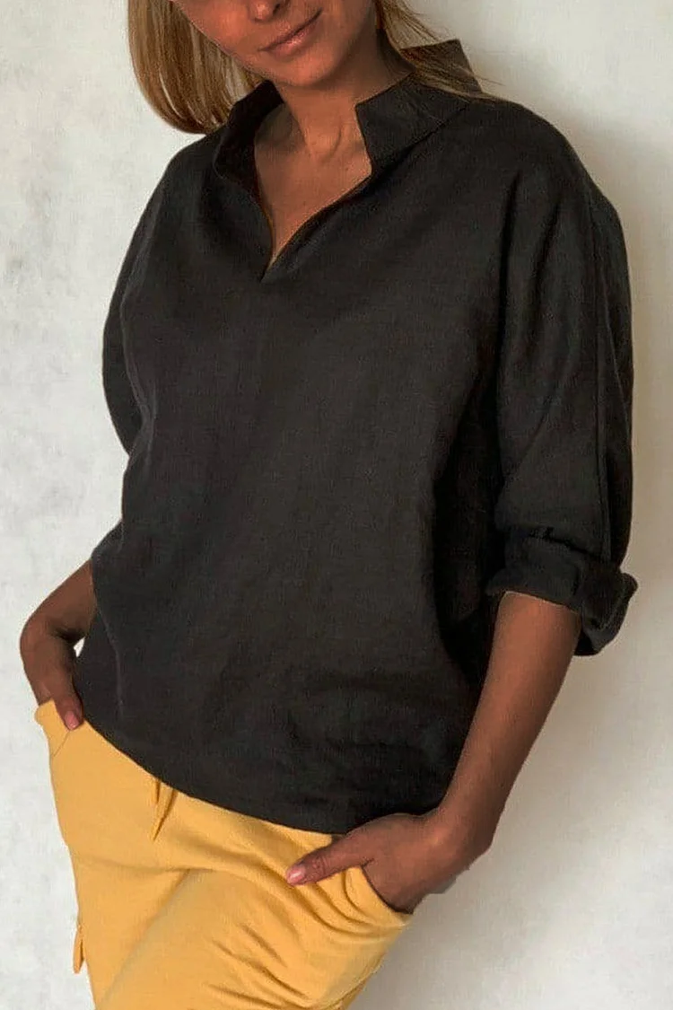 Womens White Linen Blouse