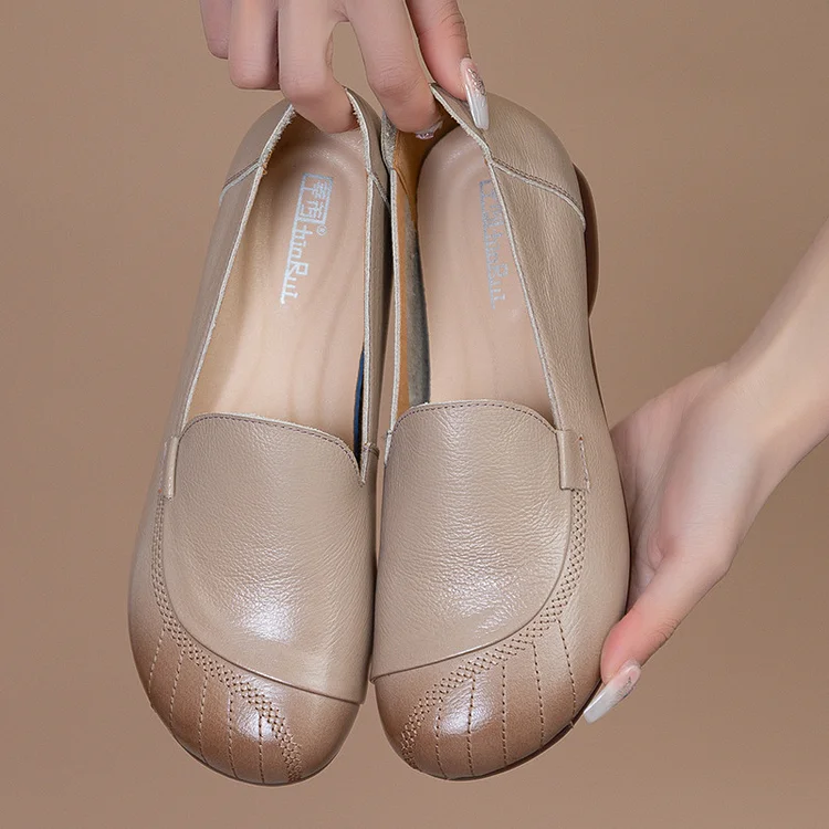 Wide Fitting Shoes Genuine Leather Casual Women Shoes  Stunahome.com