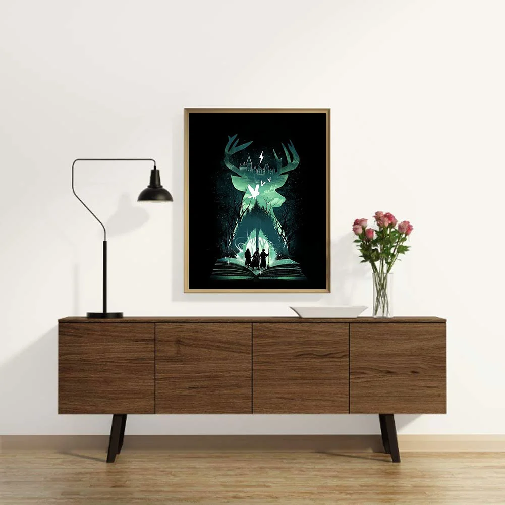 Full Round Diamond Painting 30*40cm - Animation Silhouette