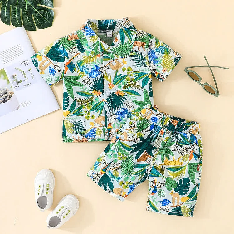 Baby Toddler Tropical Shirt and Shorts Set 