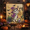Kit de peinture de perles maison pour chaton d&rsquo;Halloween avec cadre 20x20 cm