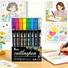 Dual Line Outline Markers with Shimmering Effect Sparkle Doodle Shimmer Marker Drawing Pens for Journaling Coloring Art Planning Supplies