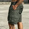 Men's Cotton Cargo Shorts - Tactical Utility Shorts With Button Pockets And Adjustable Hem by Inlyline