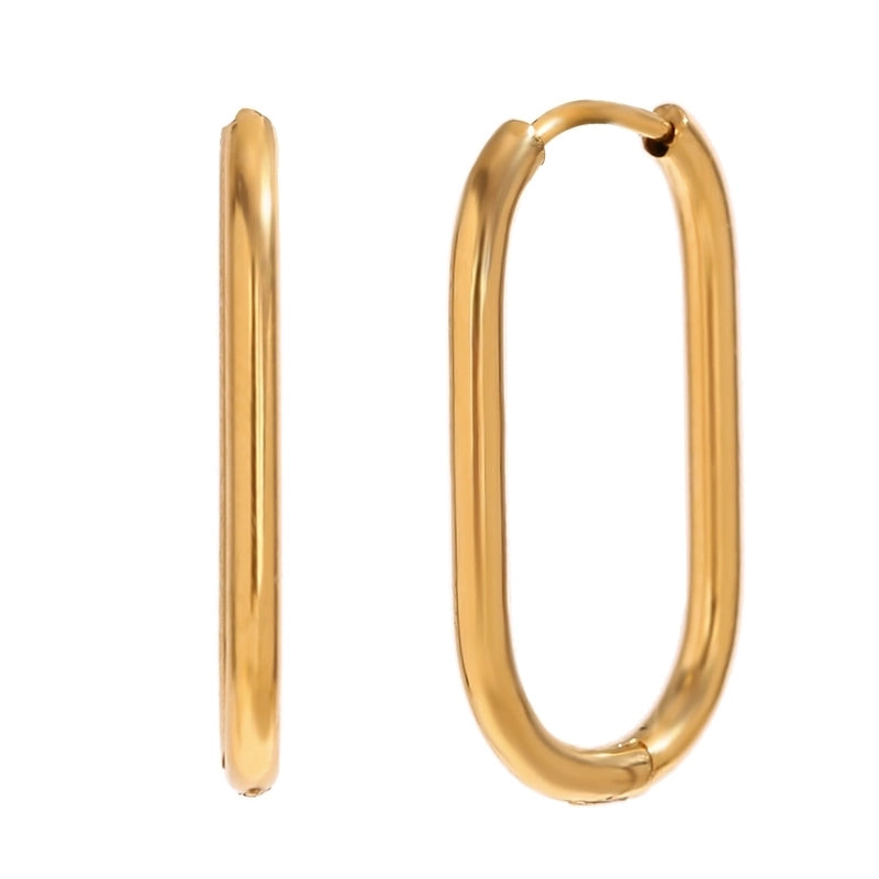 1 Pair Minimalist U Shape Plating 304 Stainless Steel 18K Gold Plated Earrings