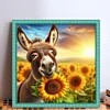 Donkey And Sunflower - 11CT Stamped Cross Stitch - 40*40cm - Animal