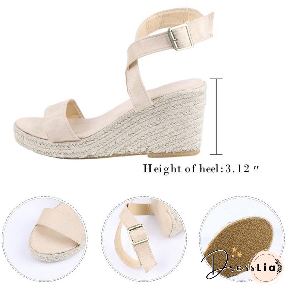 Woman Wedge Sandals  Summer Pumps Cross-tied High Heels Platform Shoes