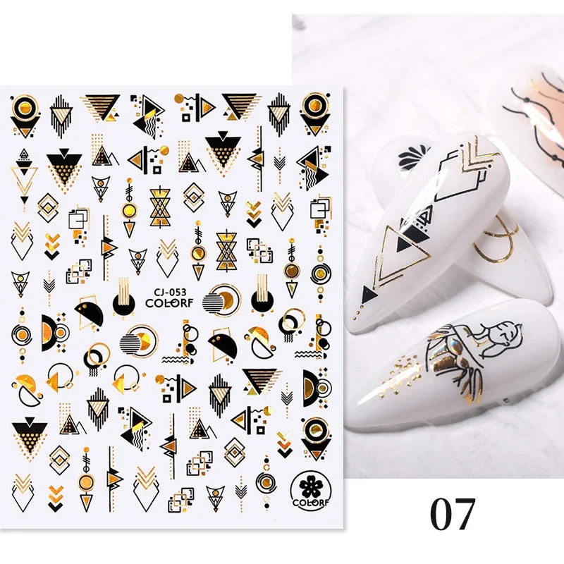 1 Pc White Gold Laser Leaves 3D Nail Stickers Leaf Cute Spring Sliders for Nails Flowers Adhesive Sticker Nail Art Design Decal-Nail Inspo