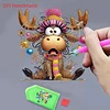 DIY Diamond Painting Double Sided Ornaments Kit for All Ages (Deer Horn Calf)