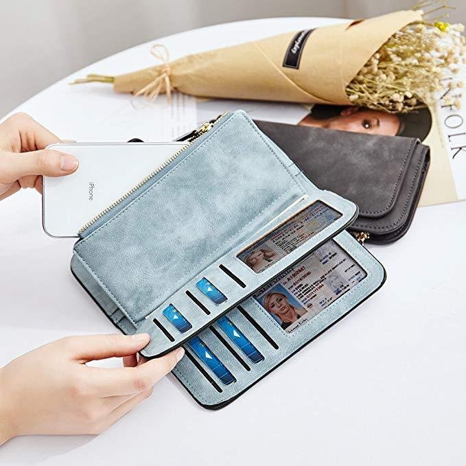 Leather Zipper Long Wallet Card Holder Viconchic