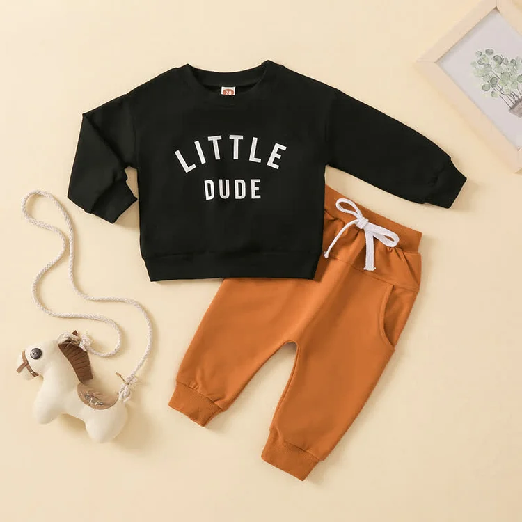 LITTLE DUDE Baby Sweatshirt and Pants Set