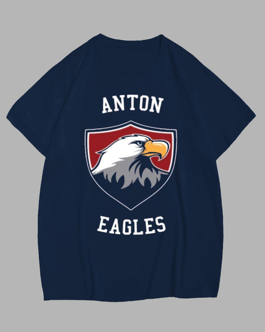 Big Men's Navy Blue Anton Eagles Printed Short Sleeve T-Shirt