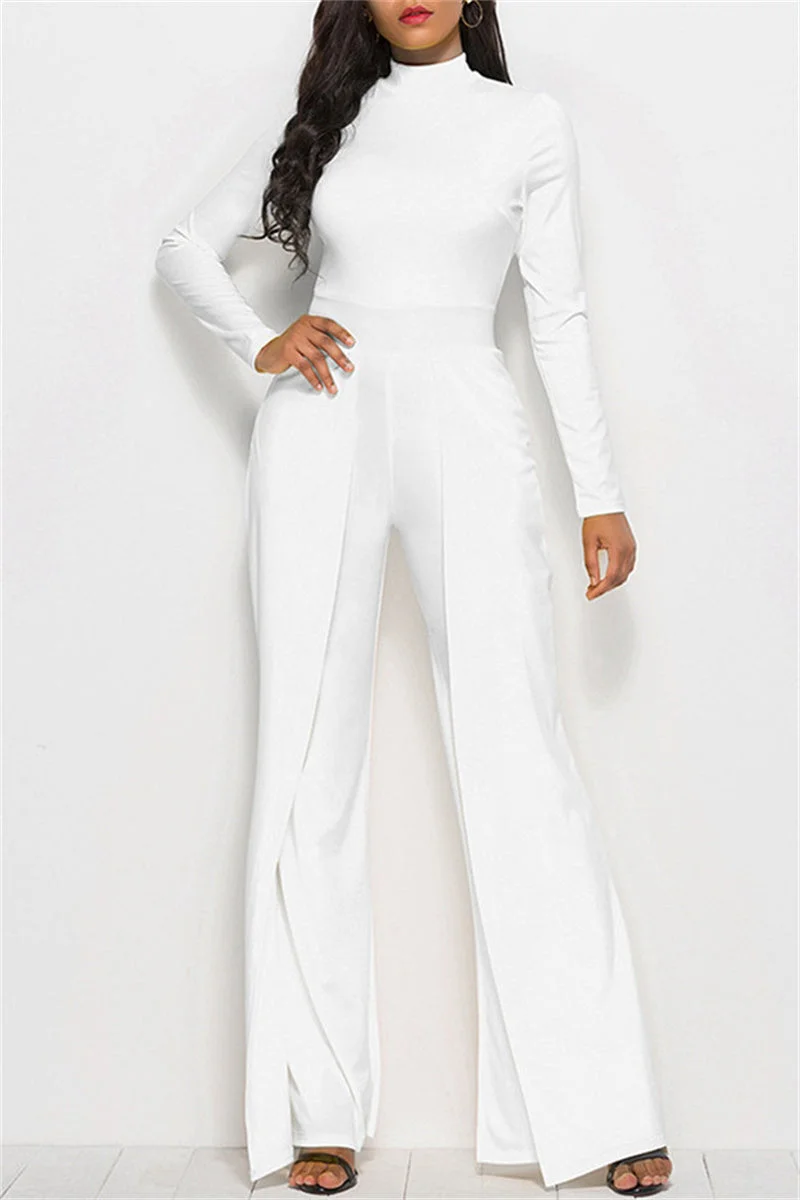 Fashion Casual Solid Basic Regular Jumpsuits