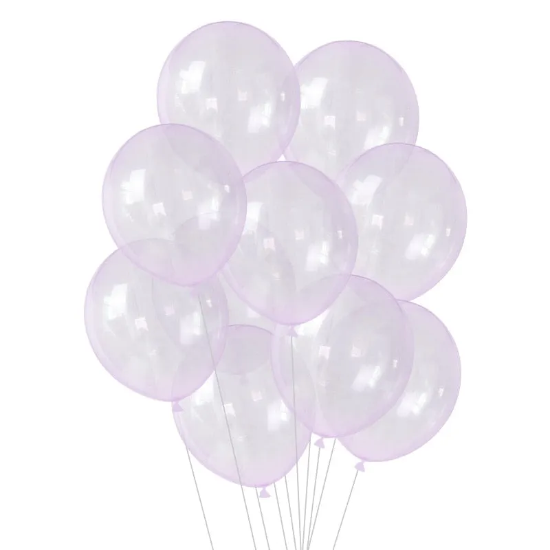 20Pcs/lot 12inch Crystal Bubble Balloons Colorful Transparent Latex Balloons Birthday Party Decor Wedding Summer Helium Globals