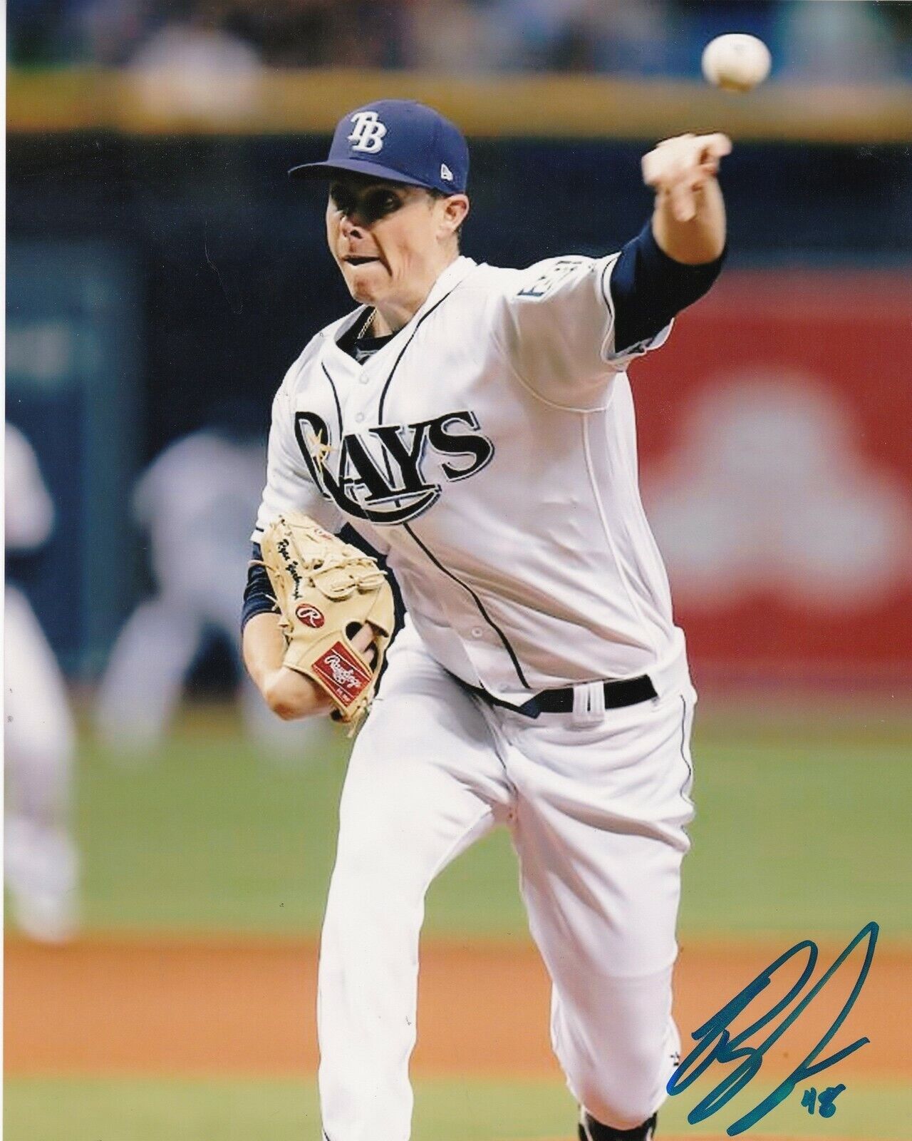 RYAN YARBROUGH TAMPA BAY RAYS ACTION SIGNED 8x10