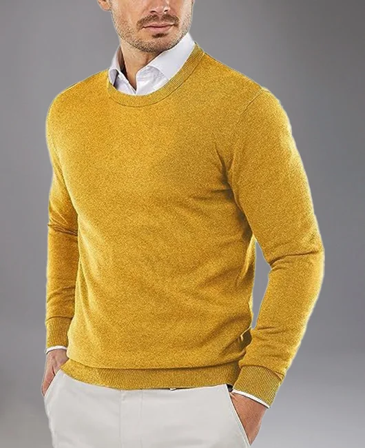 Casual Round Neck Long Sleeve Rib Knit Sweater 