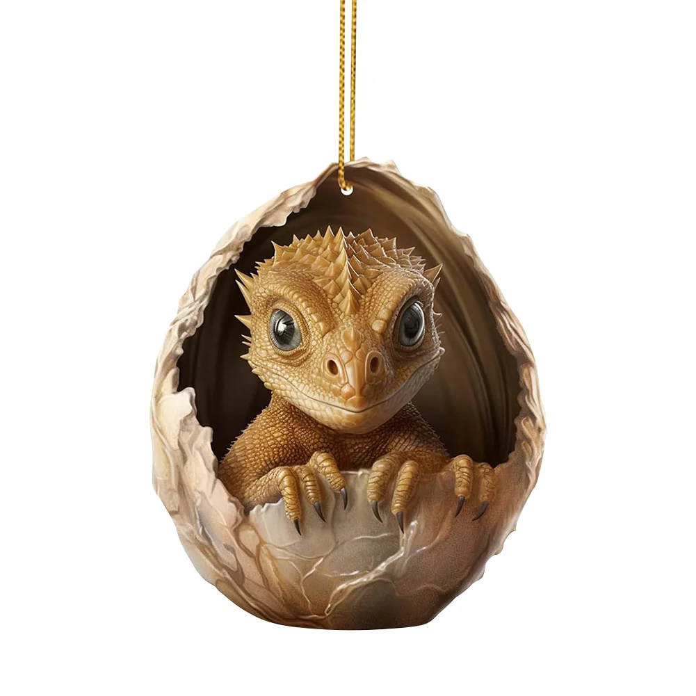 Christmas Dragon Baby Egg Ornaments Acrylic Dragon Egg Pendants for Car Backpack