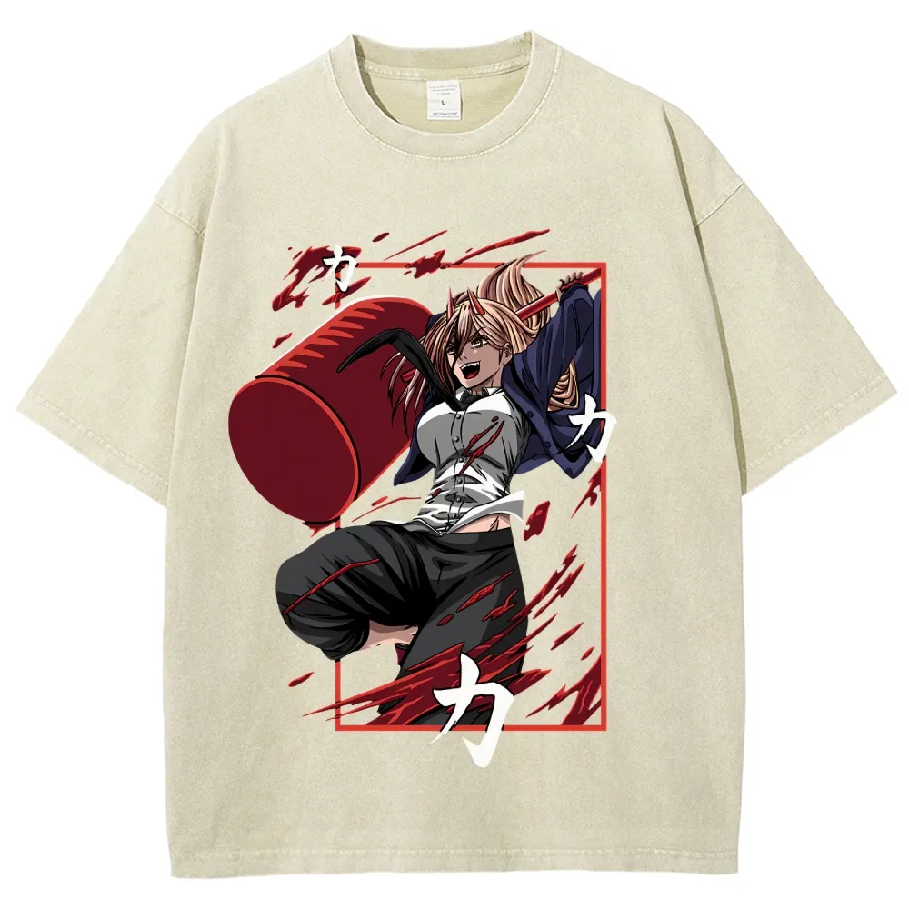 Unisex Vintage Washed Tee Chainsaw Man