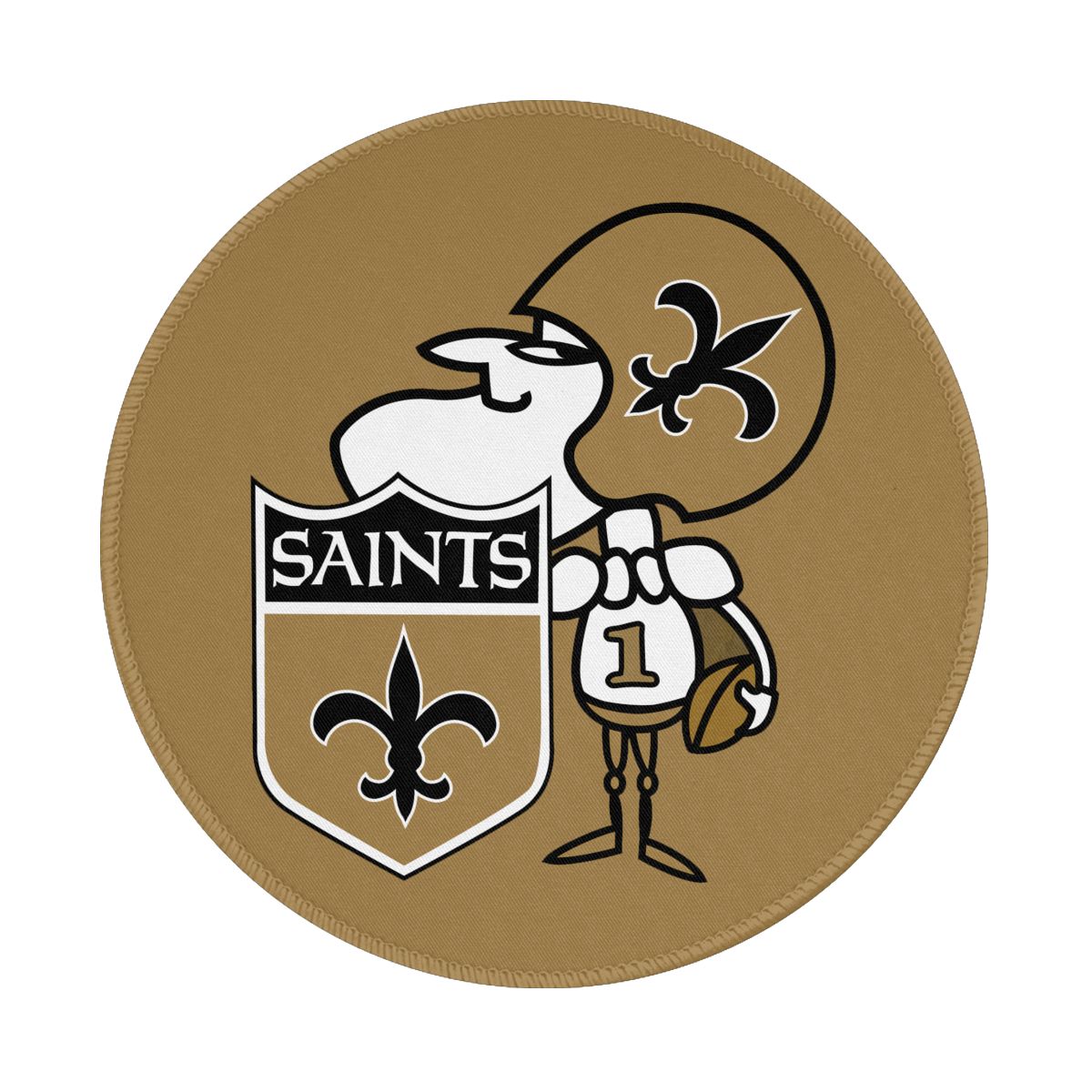 New Orleans Saints Cartoon Man Non-Slip Rubber Round Mouse Pad
