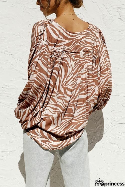 Zebra Cross Over Bat Blouse