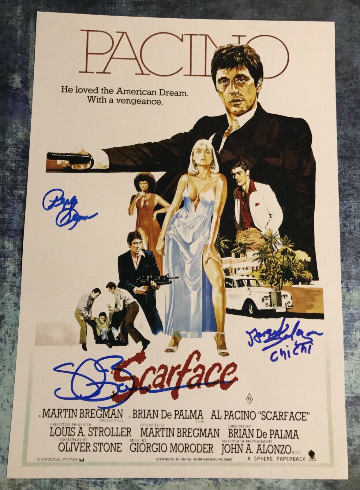 GFA Steven Bauer Movie Cast x3 * SCARFACE * Signed 12x18 Photo Poster painting S1 COA