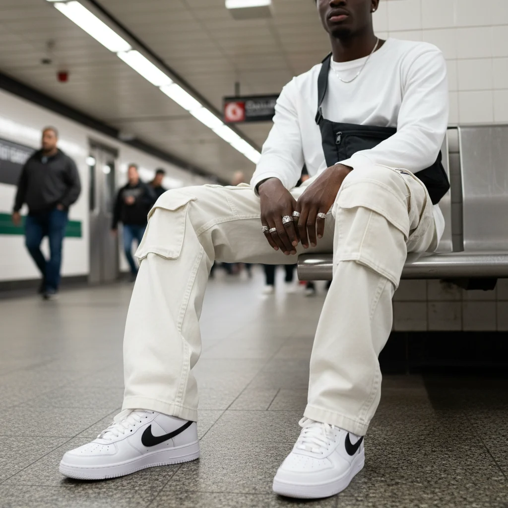 Street Style Multi-functional Multi-pocket Multi-zipper Retro Washed Cargo Trousers