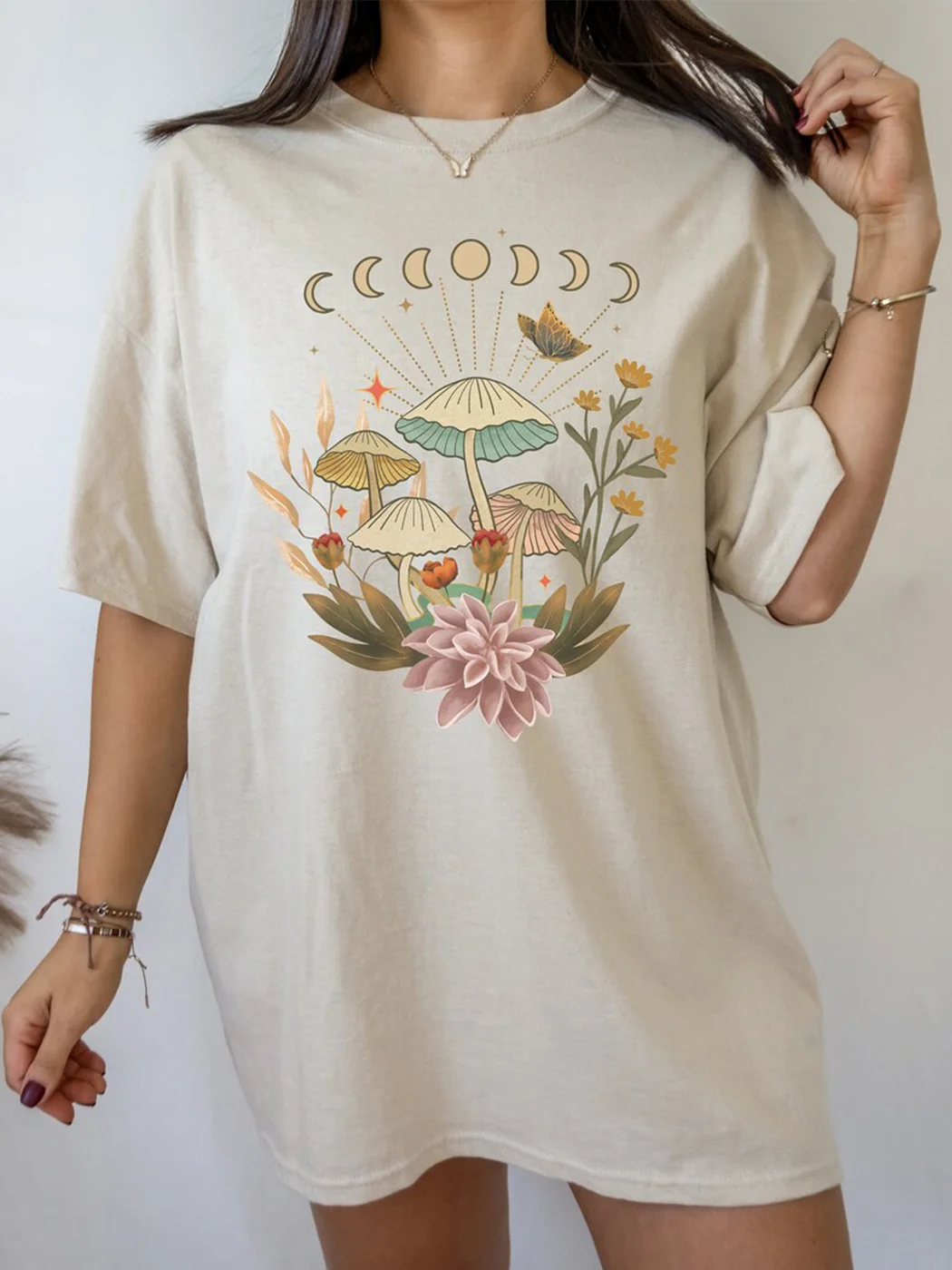 College Floral Print Long T-shirt / DarkAcademias /Darkacademias