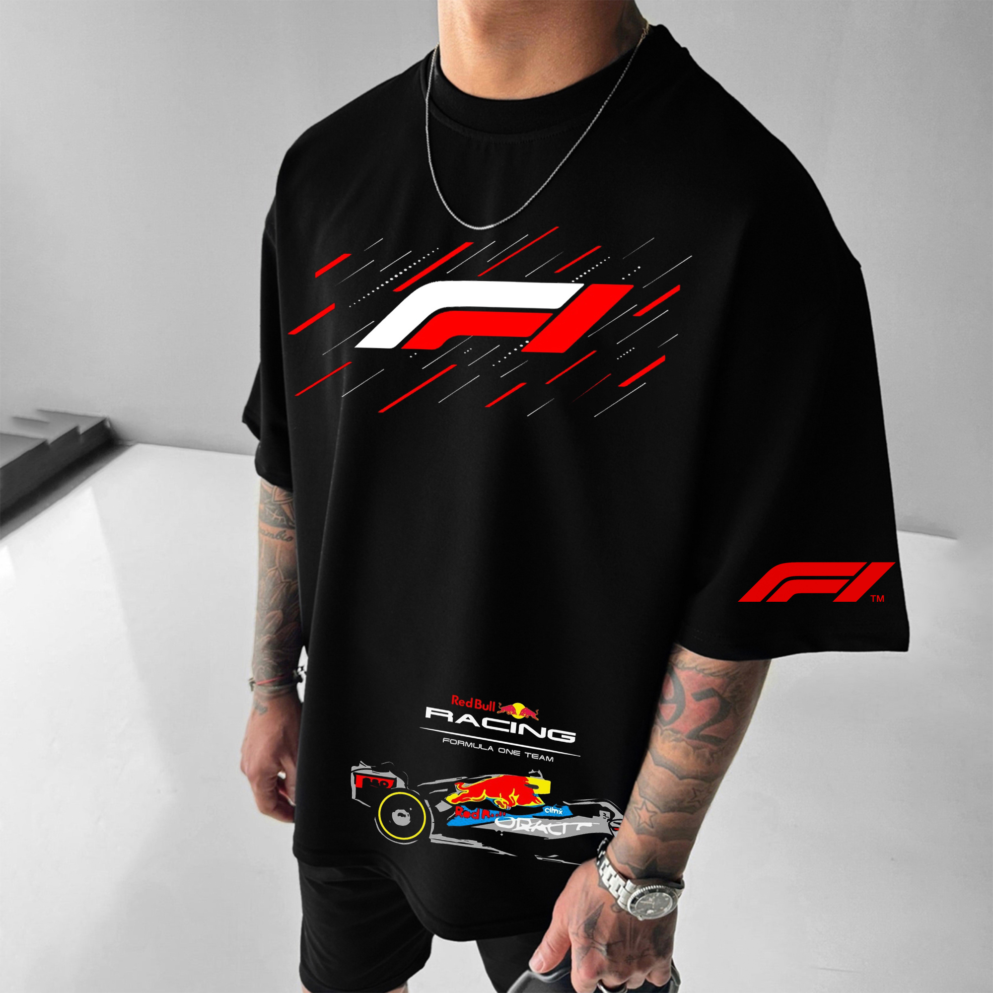 Unisex Loose Fit Racing Team Graphic Print T-Shirt / TECHWEAR CLUB / Techwear