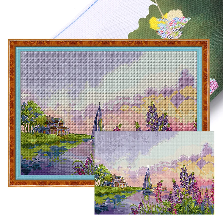 Spring Brand - Four Seasons Scenery 11CT Stamped Cross Stitch 60*45CM(41-69 Colors)