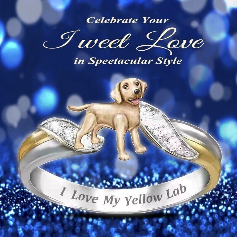 Crystal Dog Memorial Ring For Dog Lover