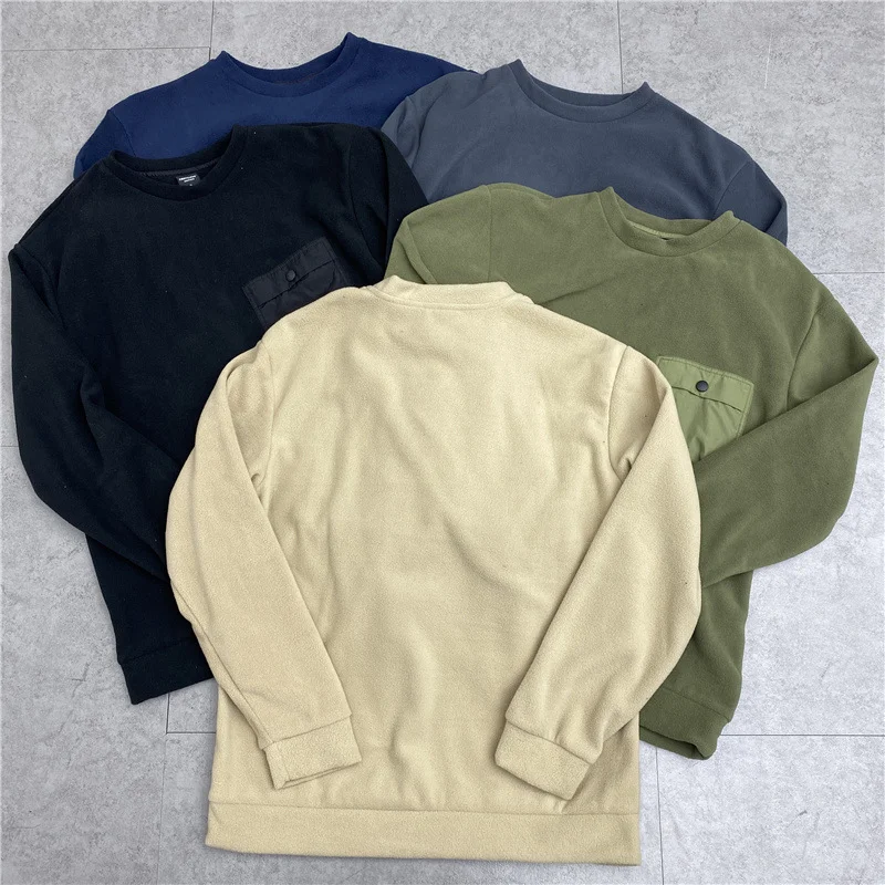 Tooling Fleece Double Faced Fleece Crew Neck Long Sleeve Sweaters