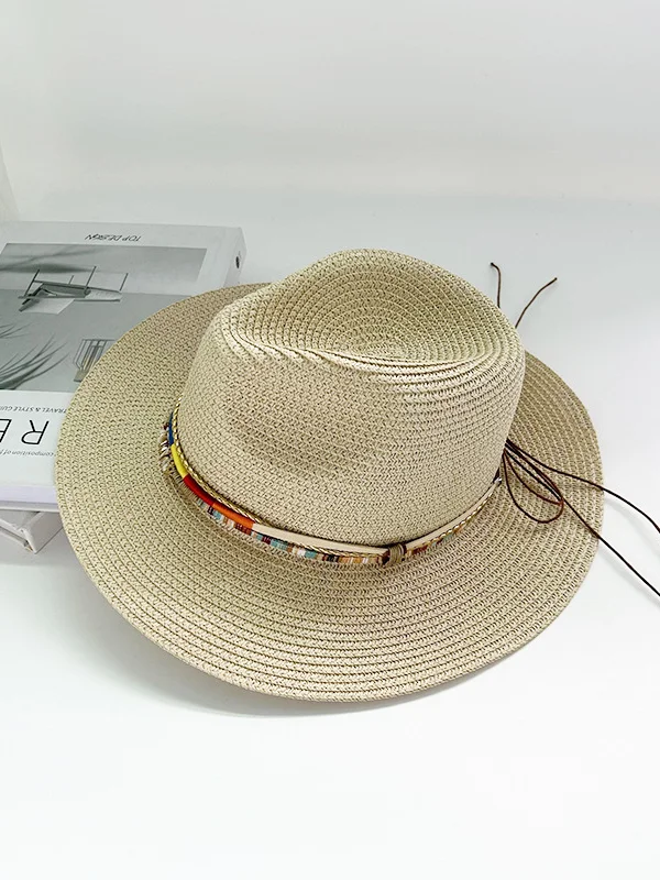 Outdoor Beach Sun Protection Panama Straw Hat