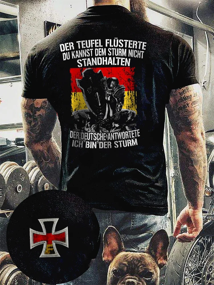 Herren Deutscher Sturm bedrucktes Kurzarm-T-Shirt