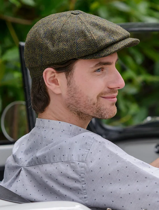 8 PANEL DRIVING CAP - DARK GREEN