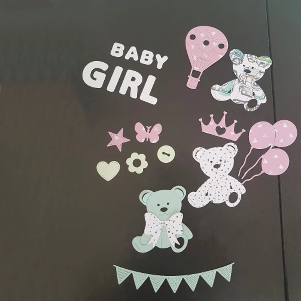 12PCS-SET GIRL BABY Metal Cutting Dies for DIY Scrapbooking Creative Decoration die cutter craft kids handmade
