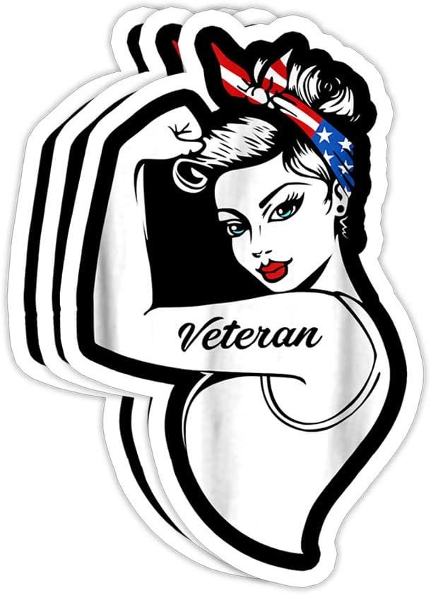 Female Veteran Vinyl Sticker (Set of 3)