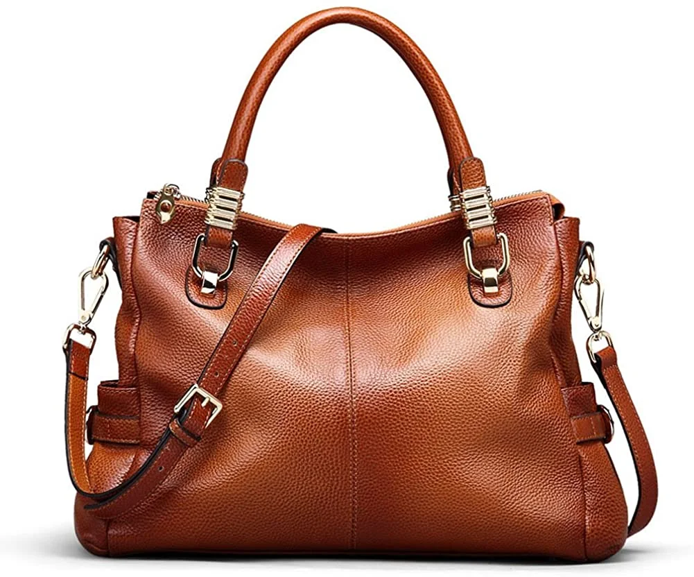 Women's Genuine Leather Purses and Handbags, Satchel Tote Shoulder Bag