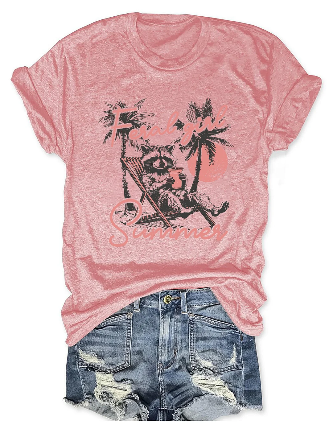 Feral Girl Summer Beach T-Shirt
