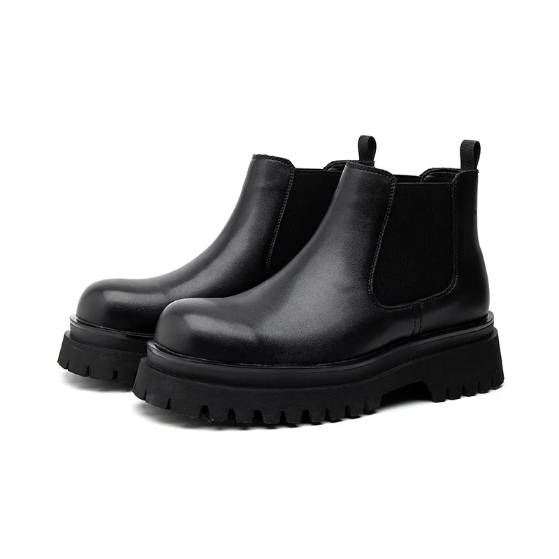 Colourp Colourp Men's Shoes Versatile Casual British Style High Chelsea Boots Men's Wear Cool And Simple Ankle Boots 182182-R