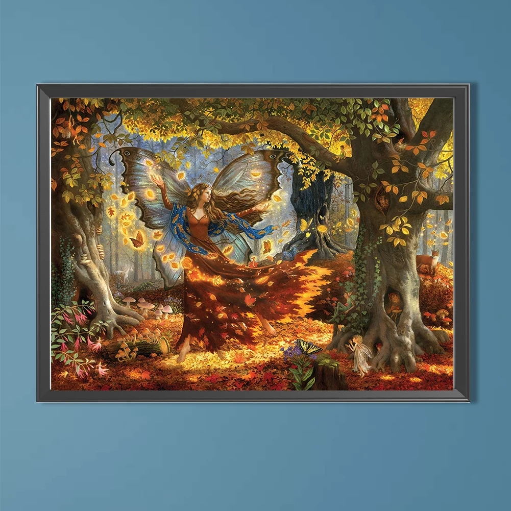 Partial AB Diamond Painting - Full Round Drill - Autumn Fairy(Canvas|60*45cm)